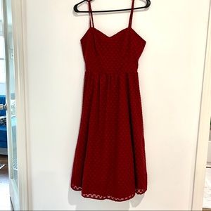 NWT Modcloth red strap dress sz S dot texture